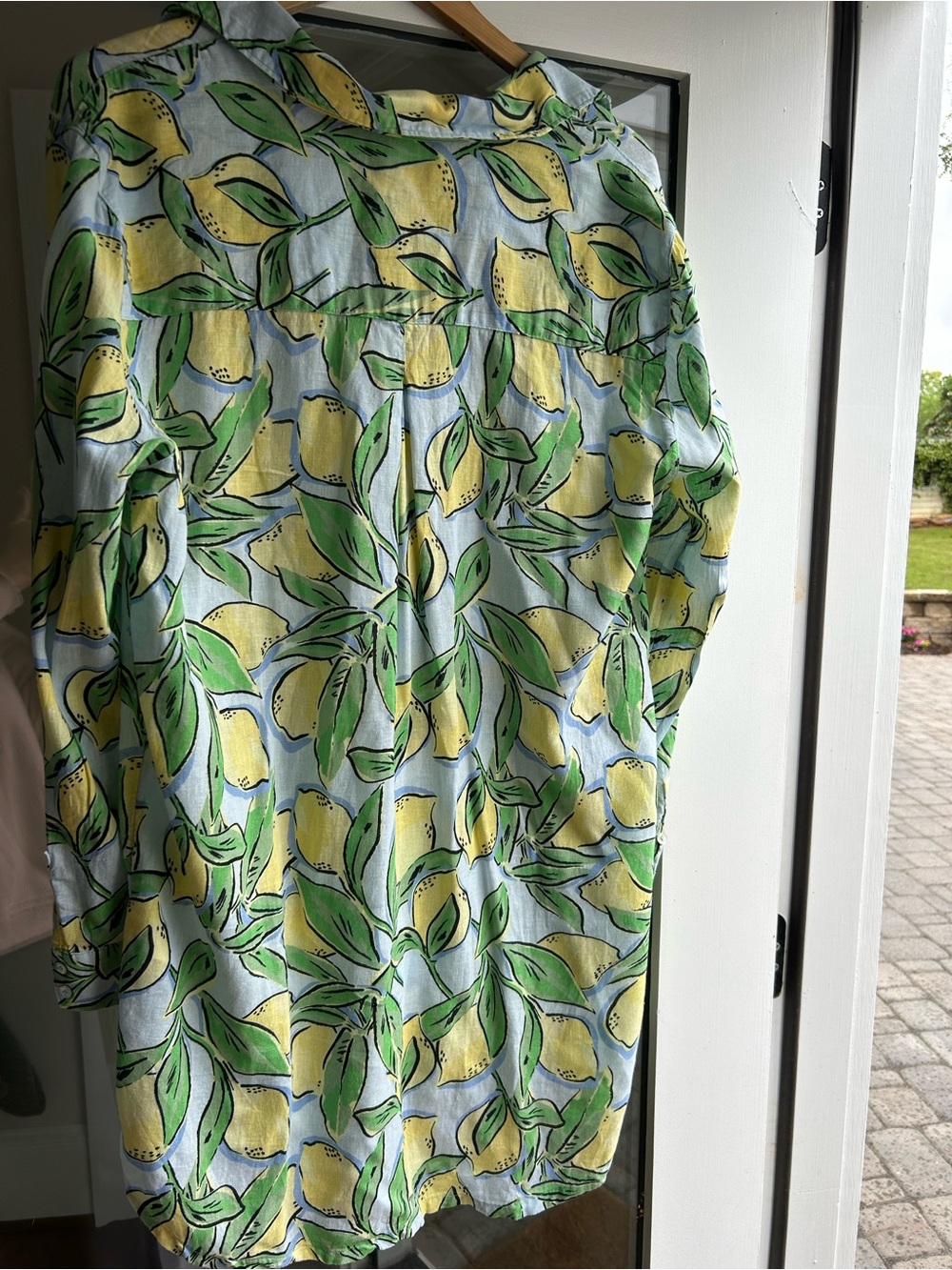 Isaac Mizrahi Lemon Linen Tunic, Size Large - Picture 2 of 3